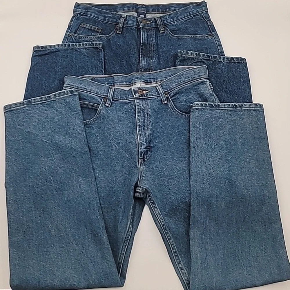 Wrangler Premium Quality Denim Jeans Mens 32x30 Straight Leg Work 1096FXVDB READ
